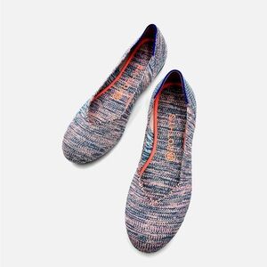 Rothy's Mixed Pink and Blue Knit Ballet Flats